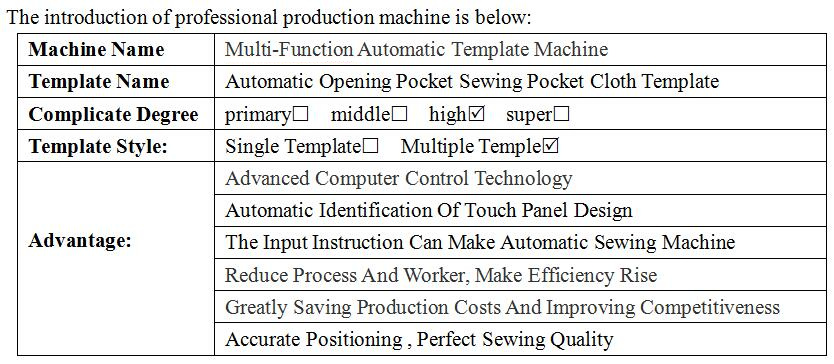 Full Automatic Template Sewing Machine